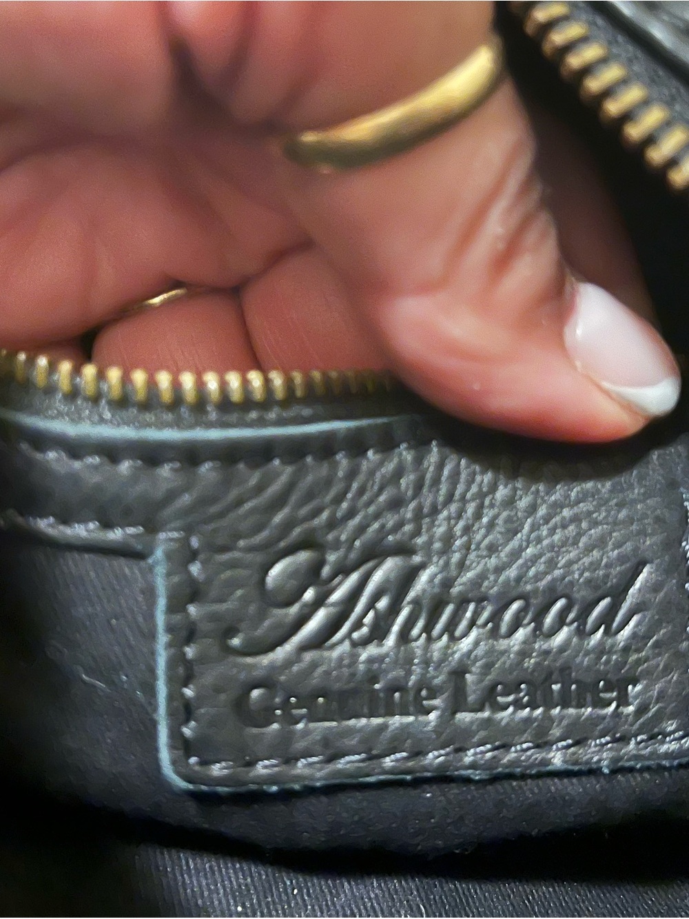 ASHWOOD Black Leather Studded Crossbody Handbag - Picture 8 of 8
